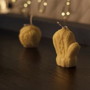 Hand knitted glove and yarn ball