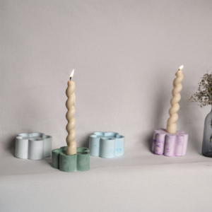 Floral taper candle holder